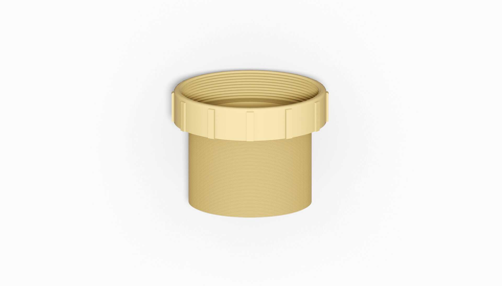 Kunststoffrohr mit Gewinde in hellem Beige, geeignet für verschiedene Anwendungen im Bauwesen.