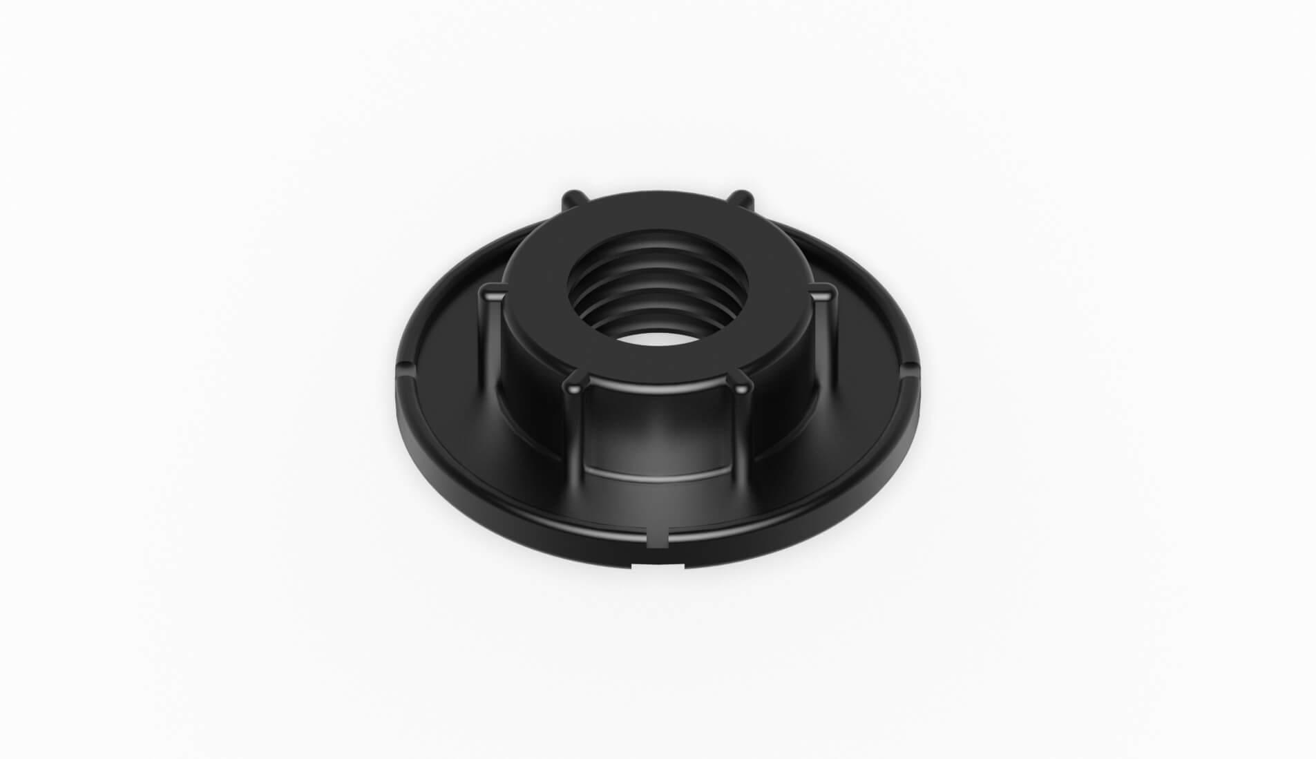 Schwarze Filterdüse mit einem Innengewinde für die Verwendung in verschiedenen Anwendungen.