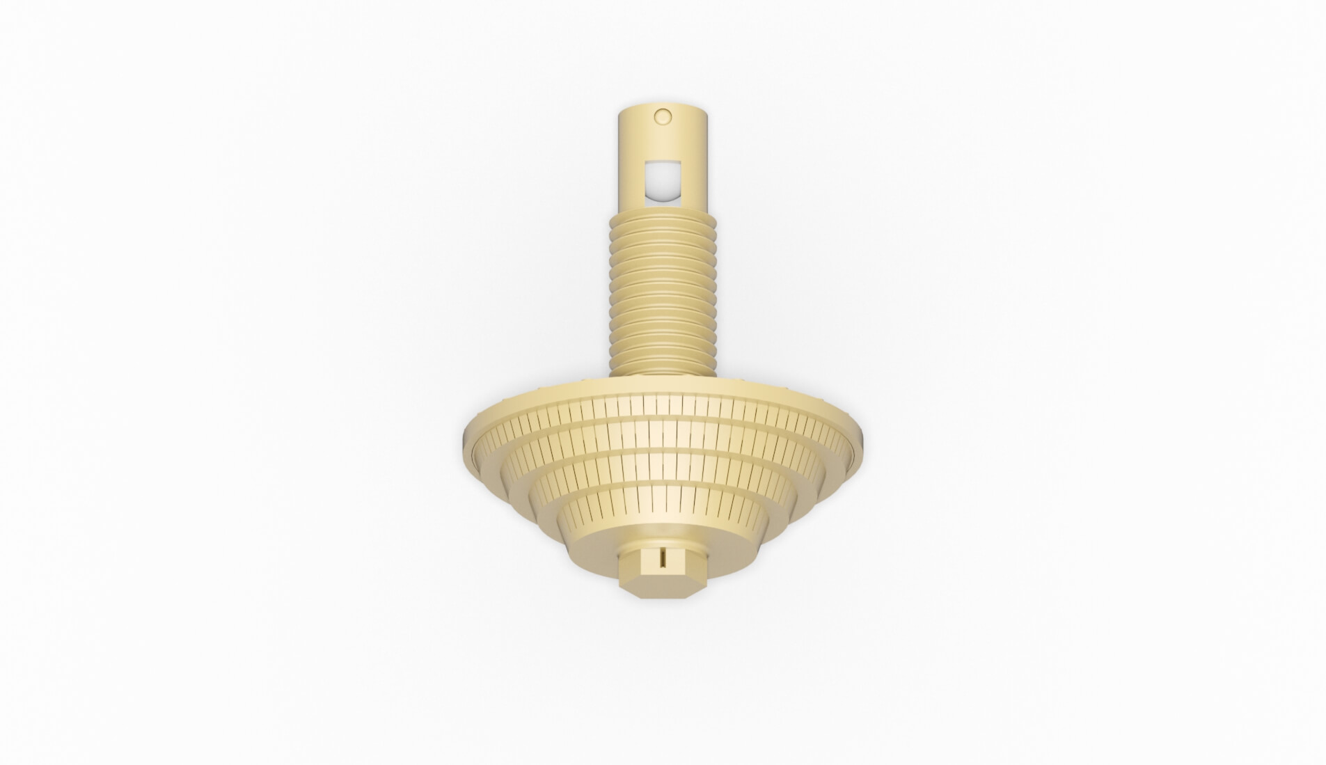 Gelbe Filterdüse mit Gewinde M24, geeignet für verschiedene Anwendungen in der Wasserfiltration.