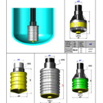 Technische Zeichnung von verschiedenen Filterdüsen für Düsenstäbe in unterschiedlichen Designs und Materialien.