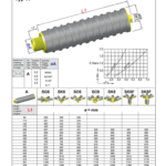 Technische Zeichnung eines Filterdüsen-Arms Typ A mit Maßangaben und Diagrammen zur Veranschaulichung.